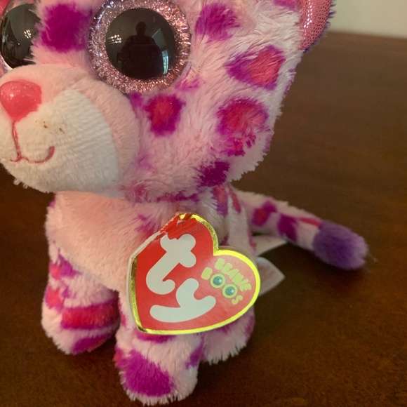 Ty Beanie Boo GLAMOUR Spotted Leopard Cat 6" Plush NEW w Tags Collectable - Picture 4 of 8